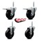Service Caster 4 Inch Soft Rubber Swivel 58 Inch Threaded Stem Caster Set 2 Total Lock Brakes SCC-TSTTL20S414-SRS-58212-2-S-2 - alternate 5